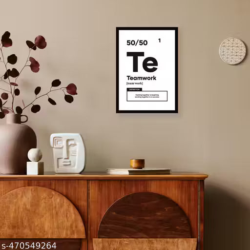 Teamwork Motivational Wood Quote Wall Poster Frame