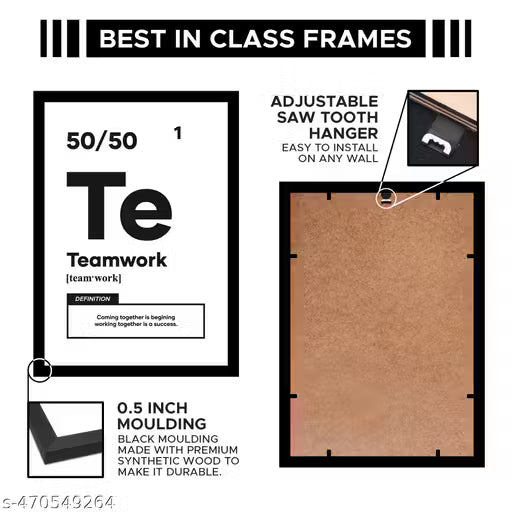 Teamwork Motivational Wood Quote Wall Poster Frame