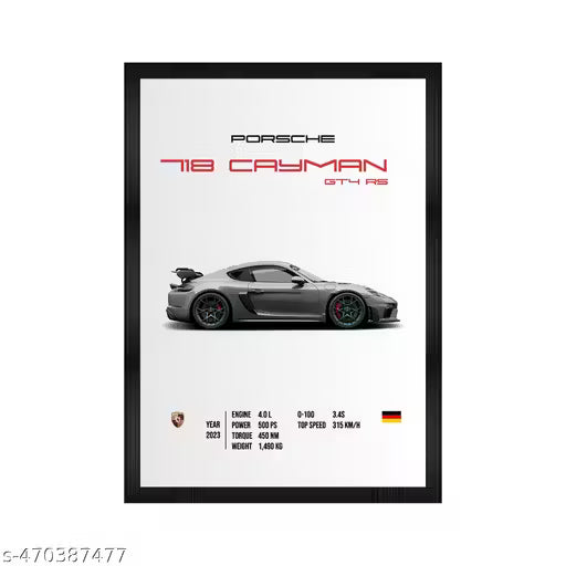 Porsche 718 Cayman Wall Poster Frame