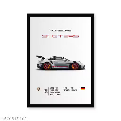 Porsche GT3RS Wall Poster Frame
