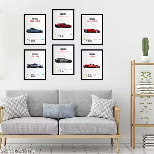 Ferrrari Wall Poster Frames - Pack Of 6