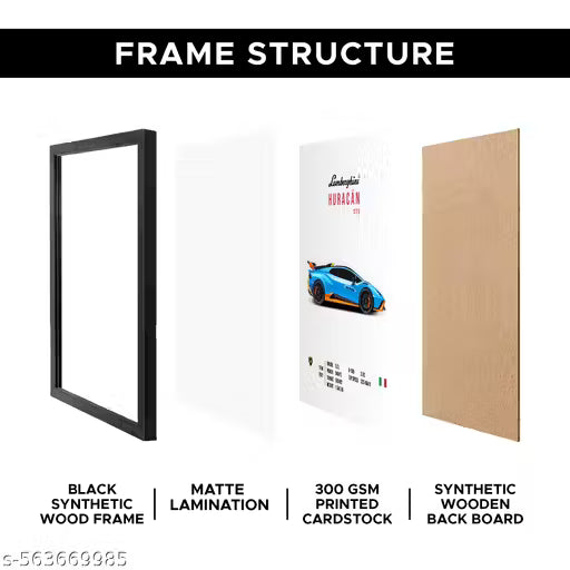 Lamborghini Wall Poster Frames - Pack Of 6