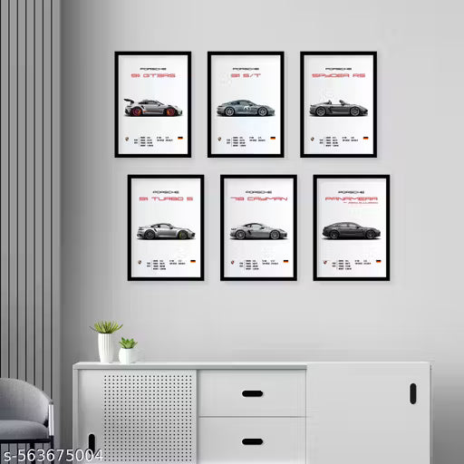 Porsche Wall Poster Frames - Pack Of 6