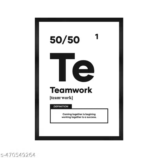 Teamwork Motivational Wood Quote Wall Poster Frame