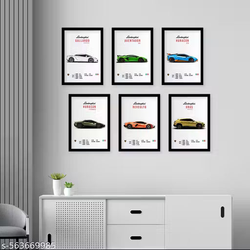 Lamborghini Wall Poster Frames - Pack Of 6